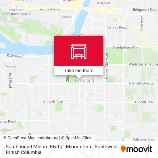 Southbound Minoru Blvd @ Minoru Gate map