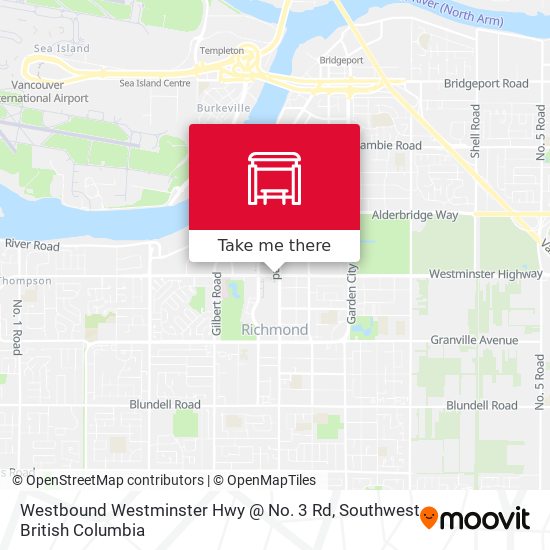 Westbound Westminster Hwy @ No. 3 Rd map