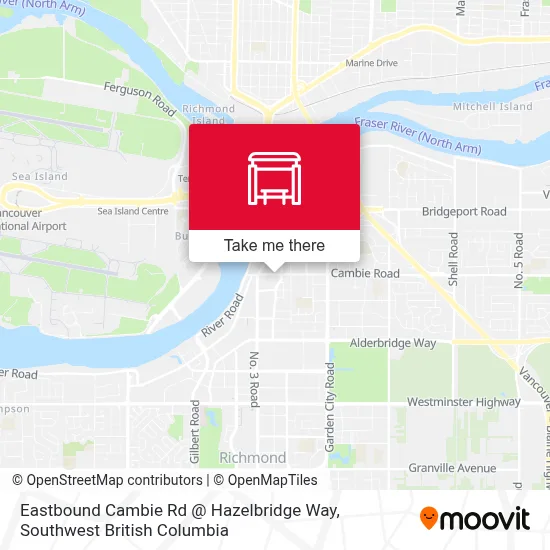 Eastbound Cambie Rd @ Hazelbridge Way map