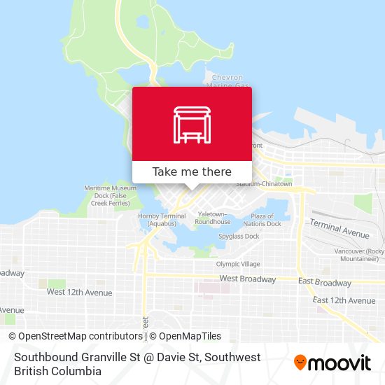Southbound Granville St @ Davie St map