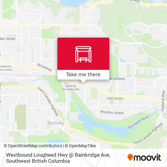 Westbound Lougheed Hwy @ Bainbridge Ave map