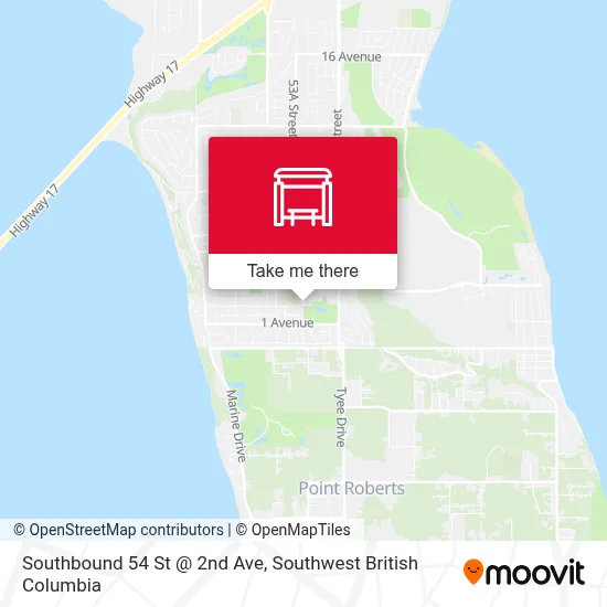 Southbound 54 St @ 2nd Ave map