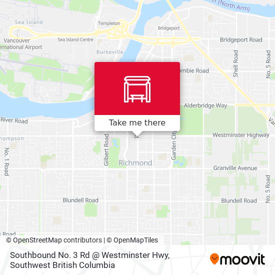 Southbound No. 3 Rd @ Westminster Hwy map