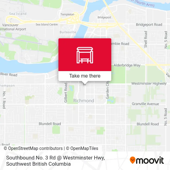 Southbound No. 3 Rd @ Westminster Hwy map
