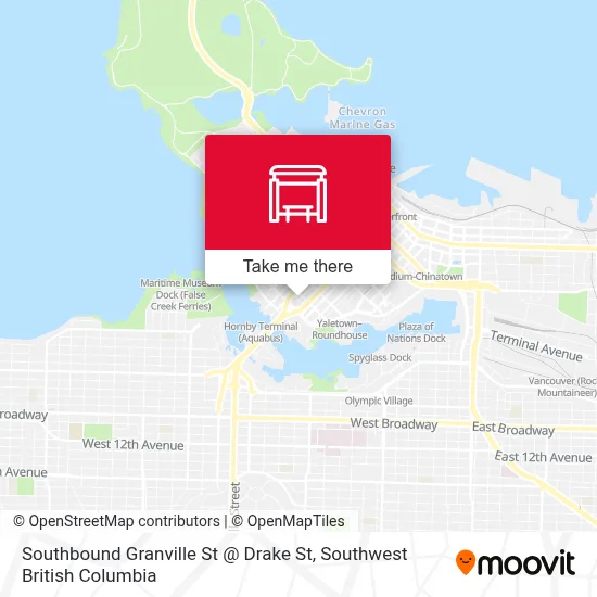 Southbound Granville St @ Drake St map