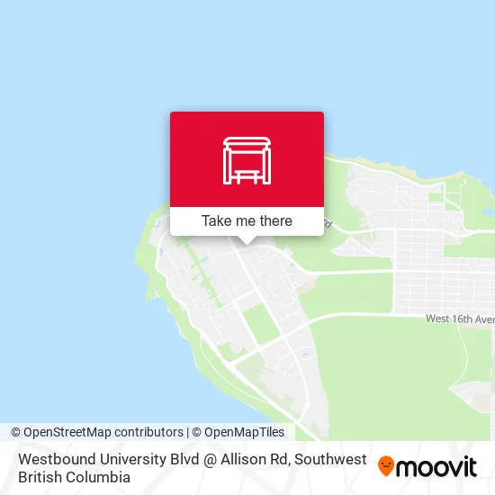 Westbound University Blvd @ Allison Rd map