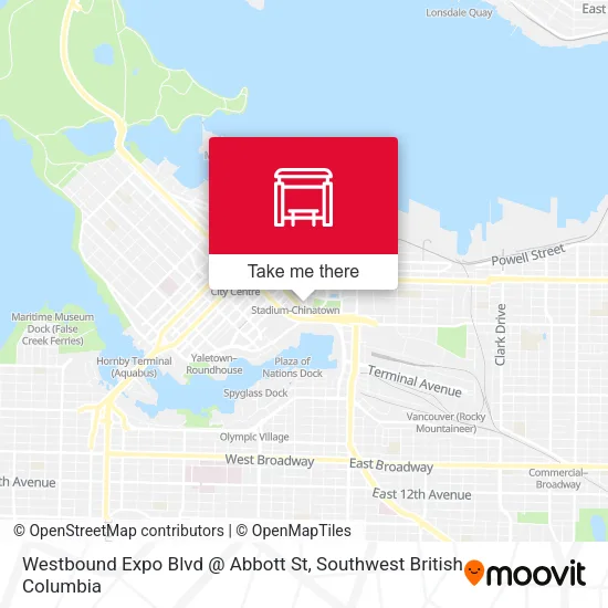 Westbound Expo Blvd @ Abbott St map