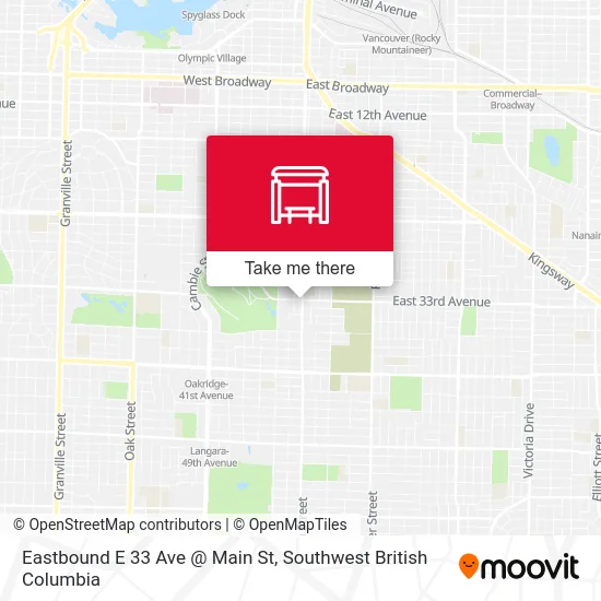 Eastbound E 33 Ave @ Main St map