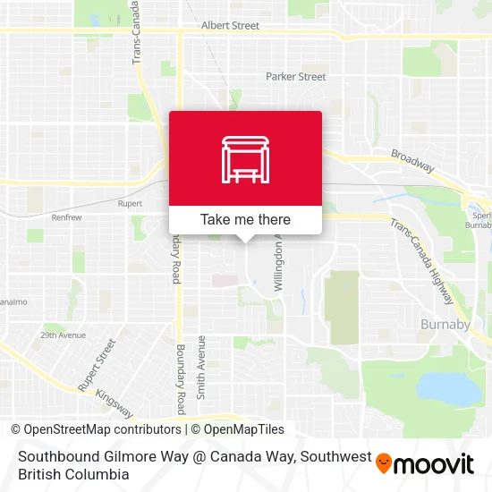 Southbound Gilmore Way @ Canada Way map
