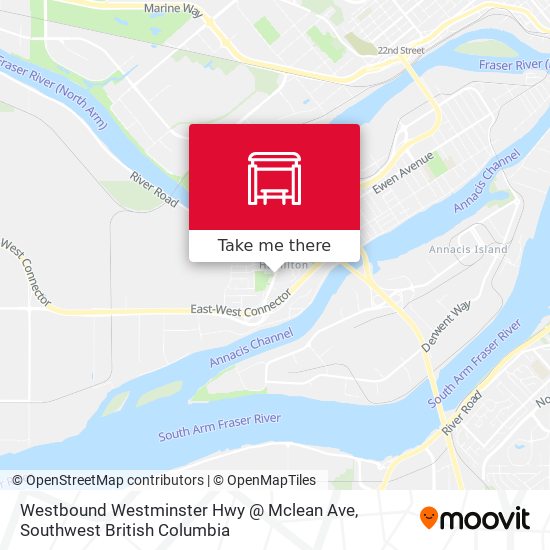 Westbound Westminster Hwy @ Mclean Ave map