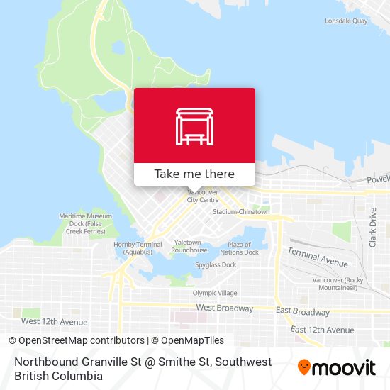 Northbound Granville St @ Smithe St map