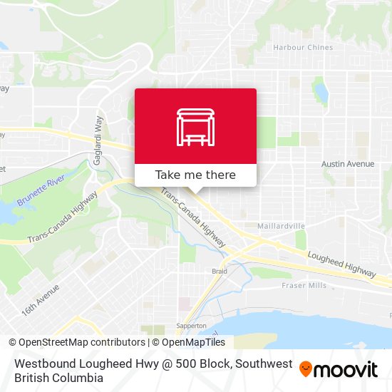 Westbound Lougheed Hwy @ 500 Block map