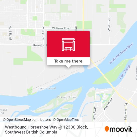 Westbound Horseshoe Way @ 12300 Block map