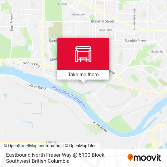 Eastbound North Fraser Way @ 5100 Block map