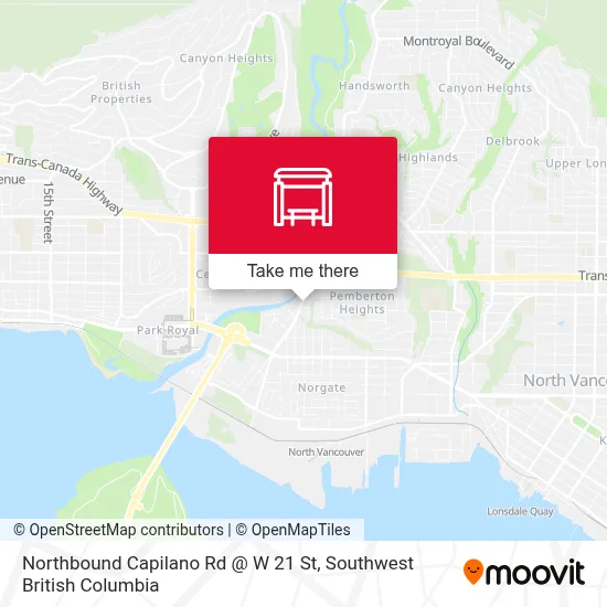 Northbound Capilano Rd @ W 21 St map