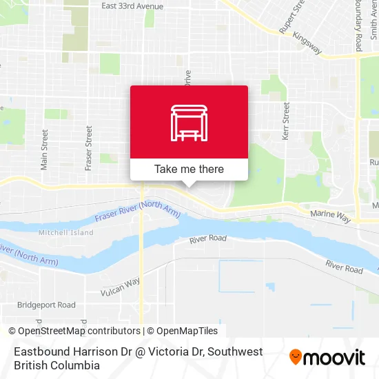 Eastbound Harrison Dr @ Victoria Dr map