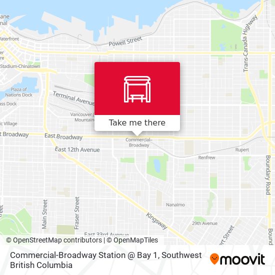 Commercial-Broadway Station @ Bay 1 map