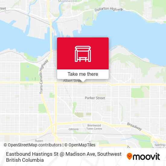 Eastbound Hastings St @ Madison Ave map