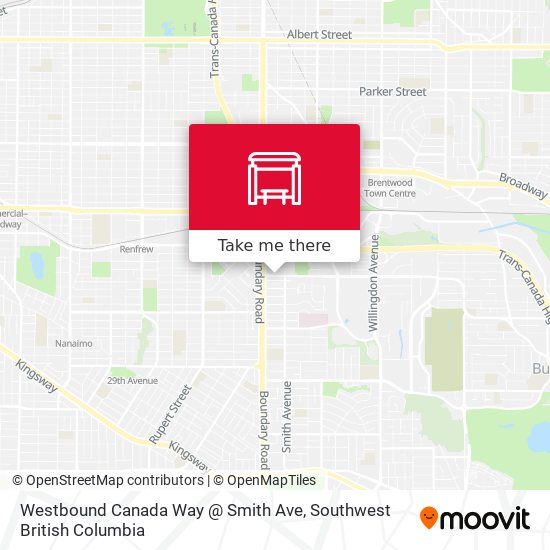 Westbound Canada Way @ Smith Ave map