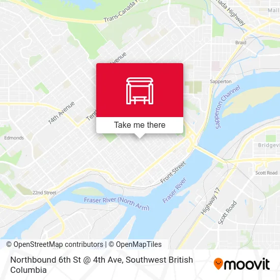 Northbound 6th St @ 4th Ave map