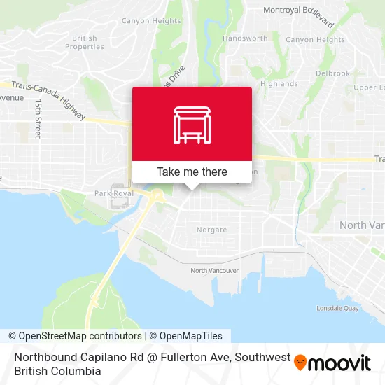 Northbound Capilano Rd @ Fullerton Ave map
