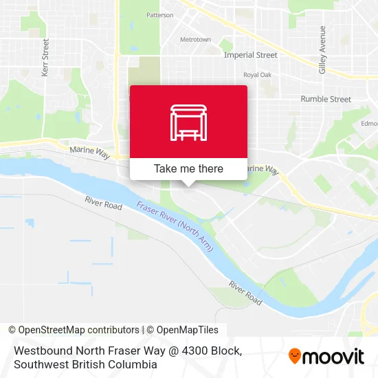 Westbound North Fraser Way @ 4300 Block map