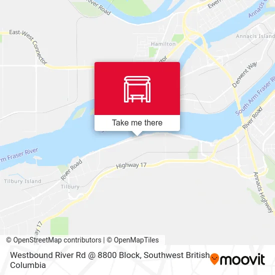 Westbound River Rd @ 8800 Block map