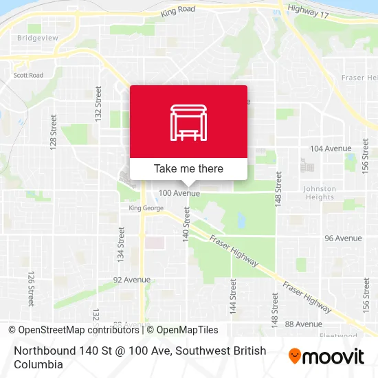 Northbound 140 St @ 100 Ave map