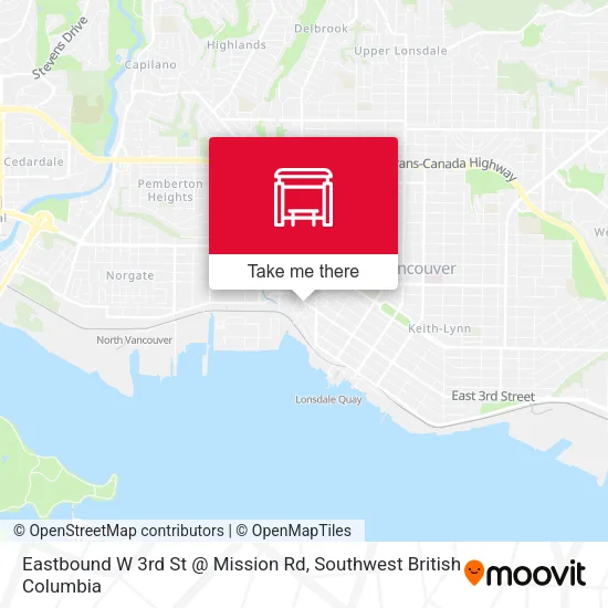 Eastbound W 3rd St @ Mission Rd map