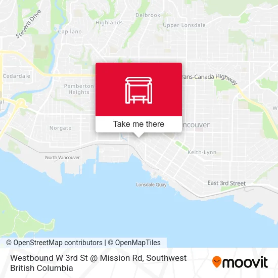Westbound W 3rd St @ Mission Rd map