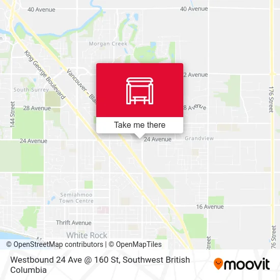 Westbound 24 Ave @ 160 St map