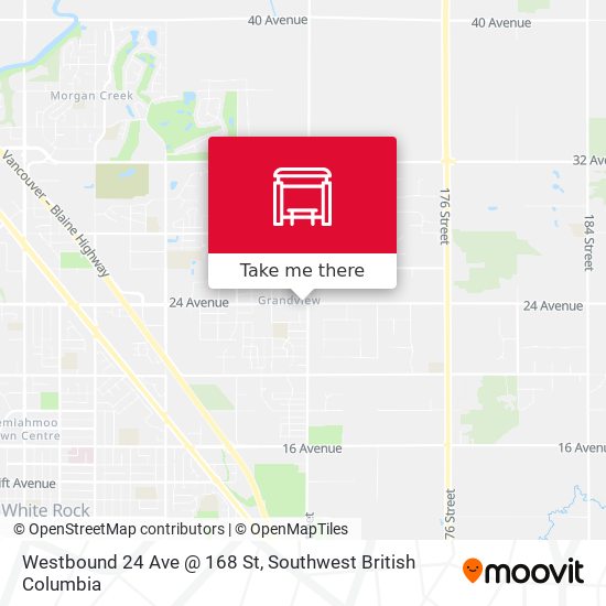Westbound 24 Ave @ 168 St map