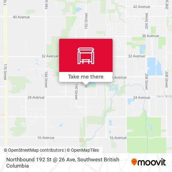 Northbound 192 St @ 26 Ave map