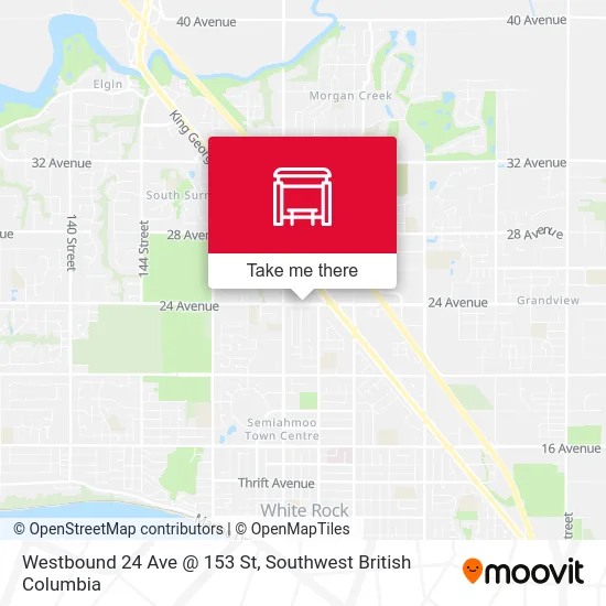 Westbound 24 Ave @ 153 St map