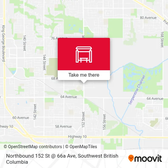 Northbound 152 St @ 66a Ave map