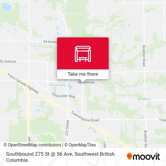 Southbound 275 St @ 56 Ave map