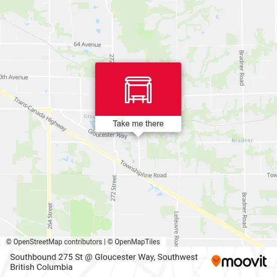 Southbound 275 St @ Gloucester Way map