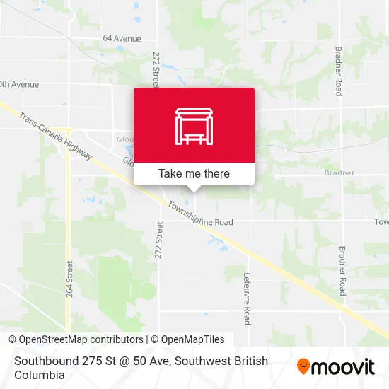 Southbound 275 St @ 50 Ave map