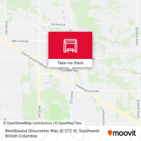 Westbound Gloucester Way @ 272 St map
