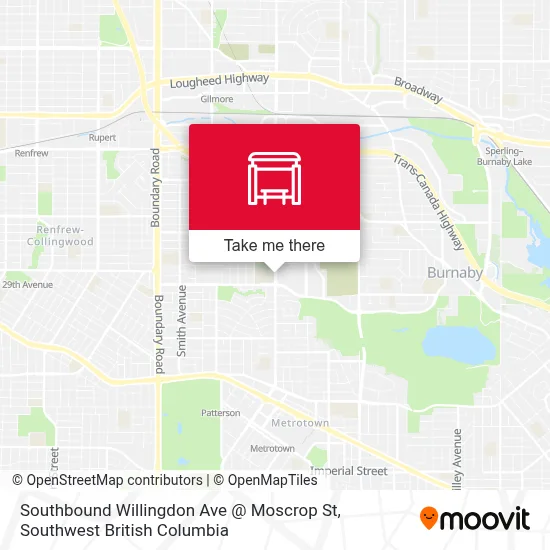 Southbound Willingdon Ave @ Moscrop St map