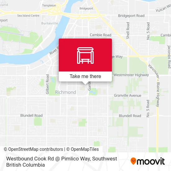 Westbound Cook Rd @ Pimlico Way map