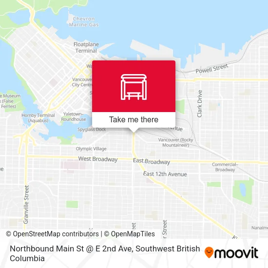 Northbound Main St @ E 2nd Ave map