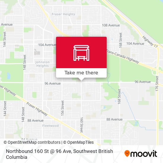 Northbound 160 St @ 96 Ave map