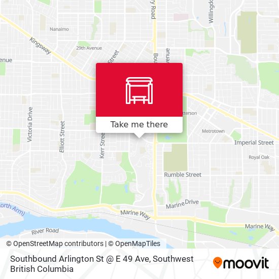 Southbound Arlington St @ E 49 Ave map