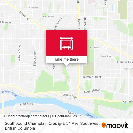 Southbound Champlain Cres @ E 54 Ave map