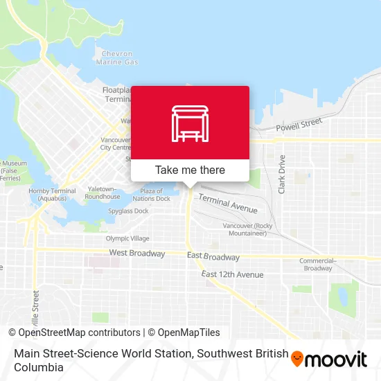 Main Street-Science World Station map
