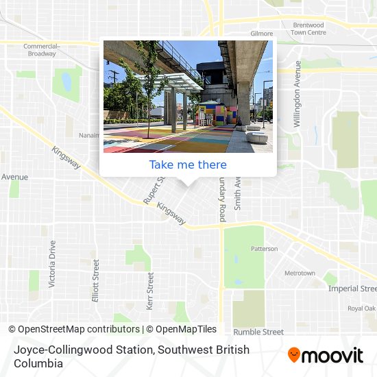 Joyce-Collingwood Station map