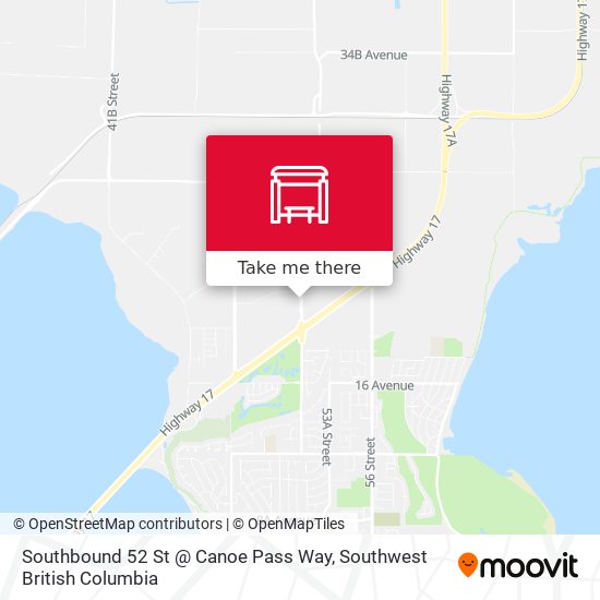 Southbound 52 St @ Canoe Pass Way map