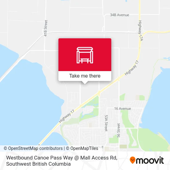 Westbound Canoe Pass Way @ Mall Access Rd map