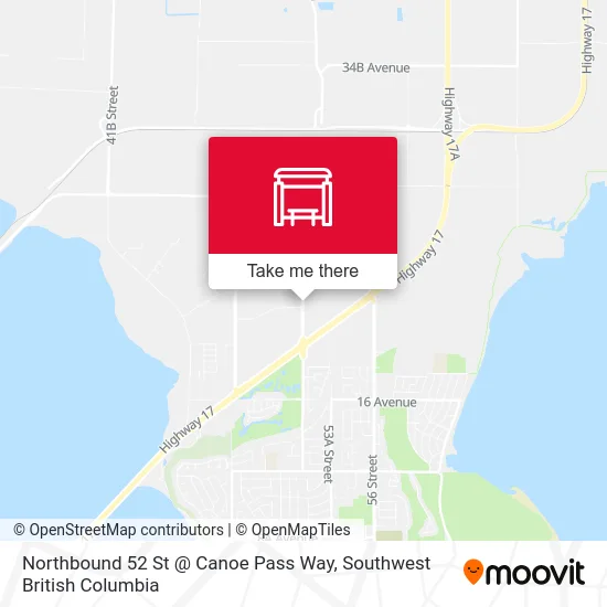 Northbound 52 St @ Canoe Pass Way map